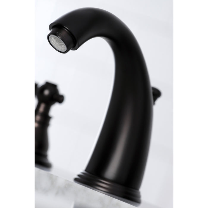 Duchess KB985AKL Two-Handle 3-Hole Deck Mount Widespread Bathroom Faucet with Plastic Pop-Up, Oil Rubbed Bronze