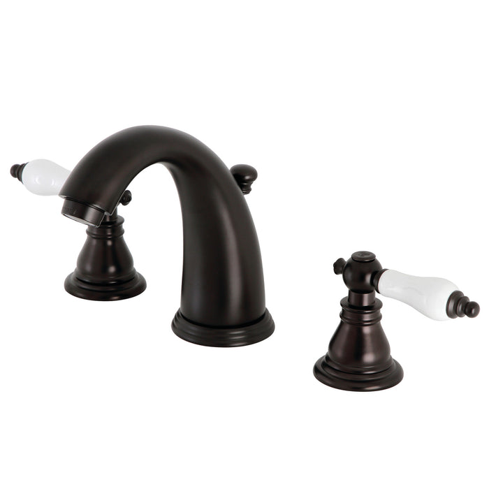 American Patriot KB985APL Two-Handle 3-Hole Deck Mount Widespread Bathroom Faucet with Plastic Pop-Up, Oil Rubbed Bronze