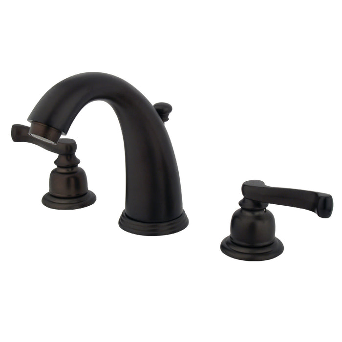 Kingston Tulare KB985FL - Royale Two-Handle 3-Hole Deck Mount Widespread Bathroom Faucet with Pop-Up Drain, Oil Rubbed Bronze