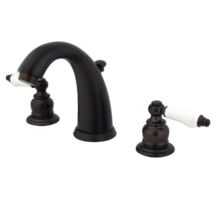 Kingston Heirloom KB985PL - Victorian Two-Handle 3-Hole Deck Mount Widespread Bathroom Faucet with Pop-Up Drain, Oil Rubbed Bronze