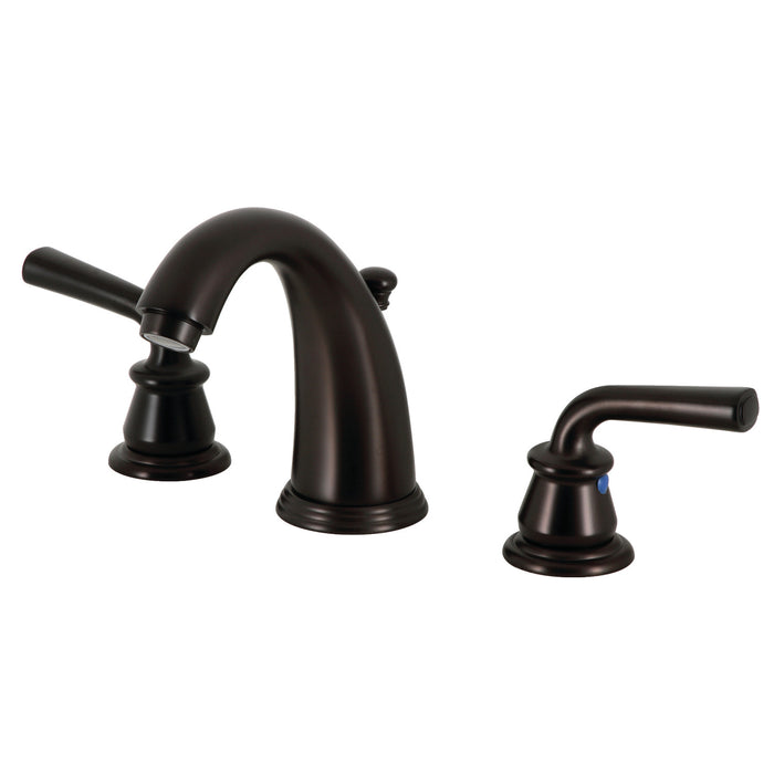 Kingston Tulare KB985RXL - Restoration Two-Handle 3-Hole Deck Mount Widespread Bathroom Faucet with Pop-Up Drain, Oil Rubbed Bronze