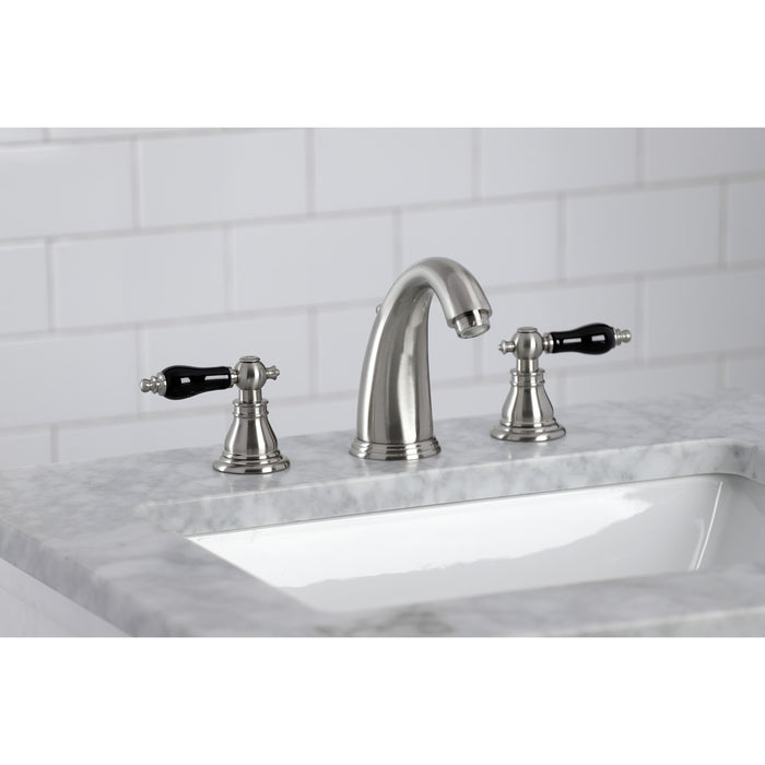 Kingston Heirloom KB988AKL - Duchess Two-Handle 3-Hole Deck Mount Widespread Bathroom Faucet with Pop-Up Drain, Brushed Nickel
