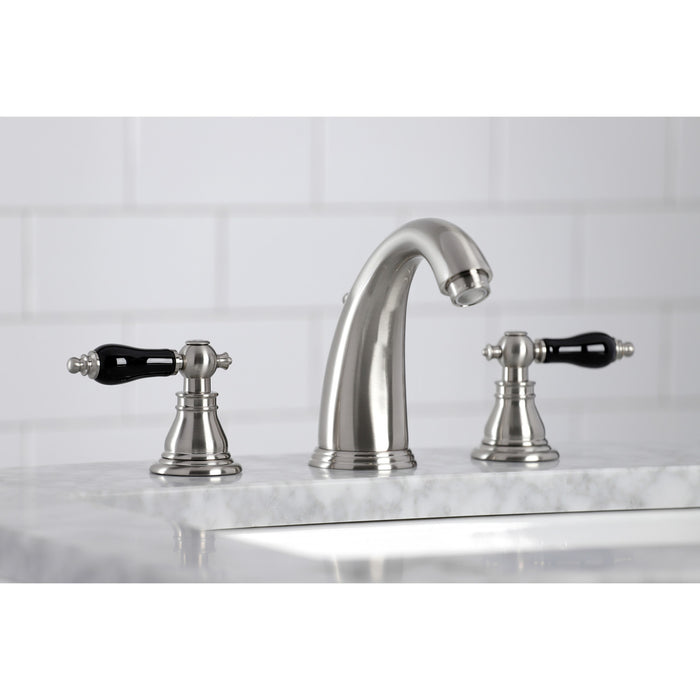 Duchess KB988AKL Two-Handle 3-Hole Deck Mount Widespread Bathroom Faucet with Plastic Pop-Up, Brushed Nickel