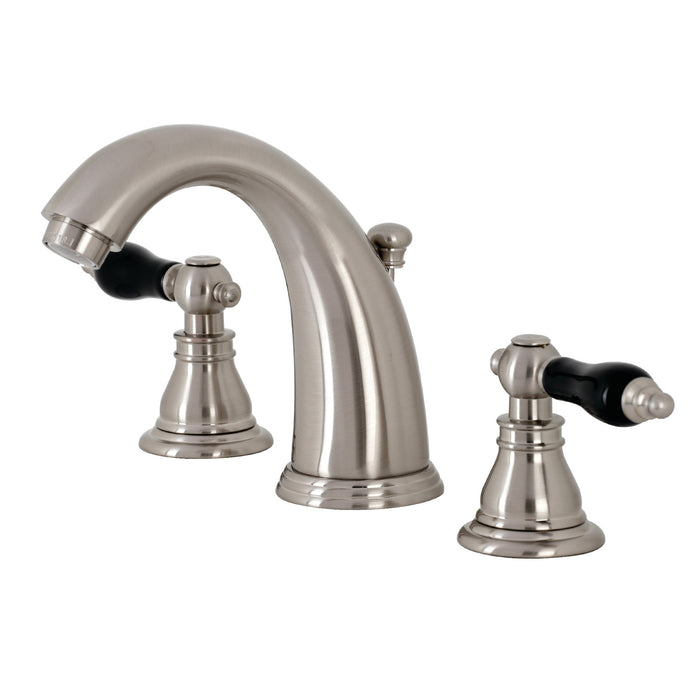 Kingston Heirloom KB988AKL - Duchess Two-Handle 3-Hole Deck Mount Widespread Bathroom Faucet with Pop-Up Drain, Brushed Nickel