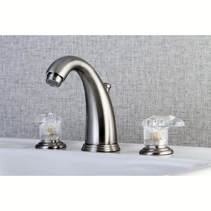 Magellan KB988ALL Two-Handle 3-Hole Deck Mount Widespread Bathroom Faucet with Plastic Pop-Up, Brushed Nickel