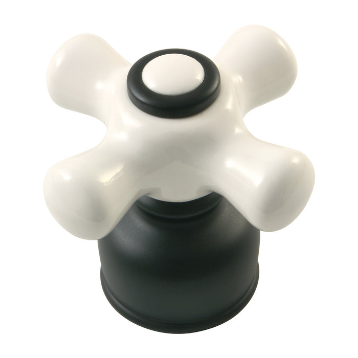 Kingston KBDH720PX Porcelain Cross Handle, Diverter for Tub and Shower Faucet, Matte Black