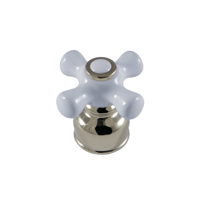 Kingston KBDH722PX Porcelain Cross Handle, Diverter for Tub and Shower Faucet, Polished Brass