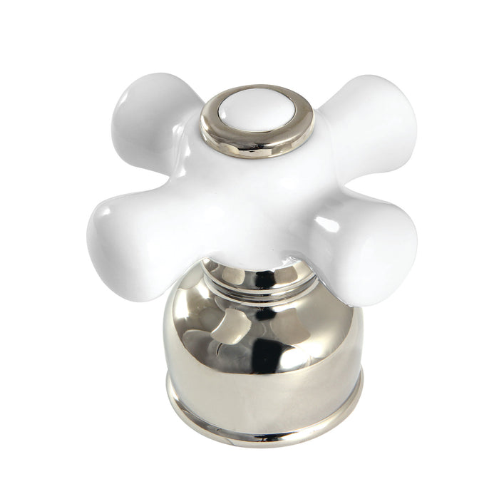 Kingston KBDH726PXPN Porcelain Cross Handle, Diverter for Tub and Shower Faucet, Polished Nickel