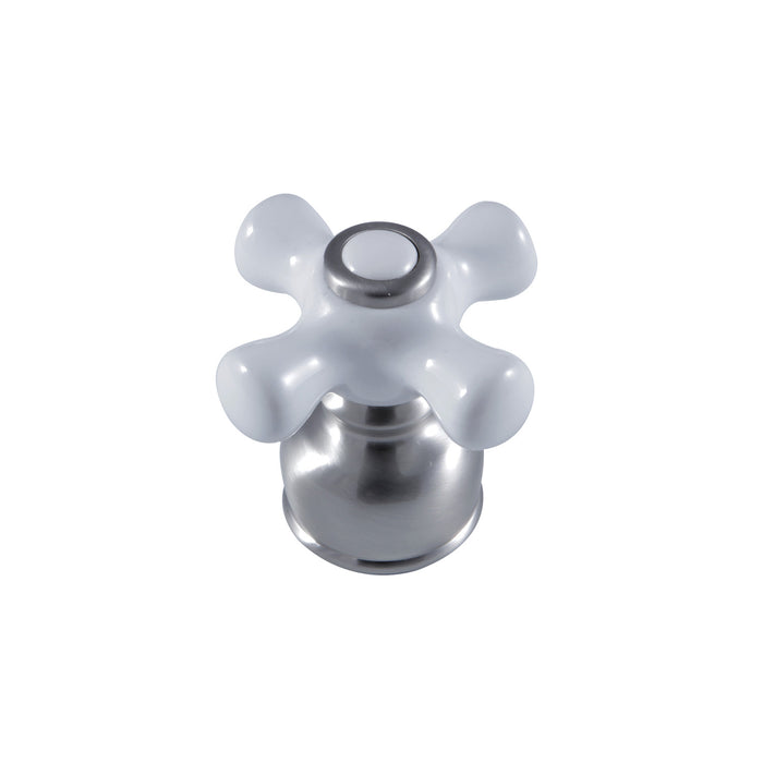 Kingston KBDH728PX Porcelain Cross Handle, Diverter for Tub and Shower Faucet, Brushed Nickel