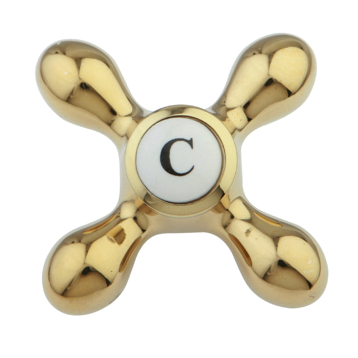 Kingston KBH1602AXC Brass Cross Handle (Cold Side), Polished Brass