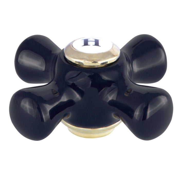 Kingston Duchess KBH1602PKXH Porcelain Cross Handle (Hot Side), Polished Brass