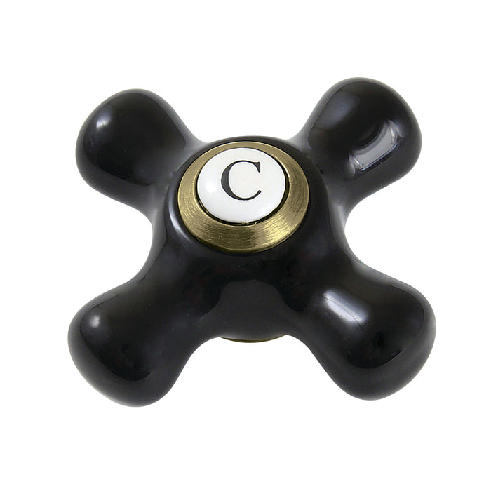 Kingston Duchess KBH1603PKXC Porcelain Cross Handle (Cold Side), Antique Brass