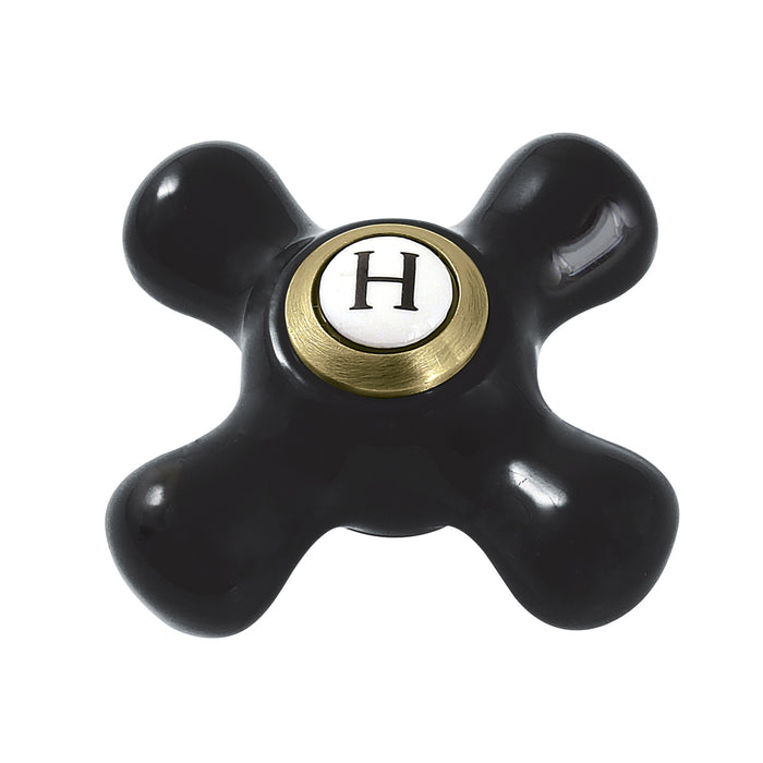 Kingston Duchess KBH1603PKXH Porcelain Cross Handle (Hot Side), Antique Brass