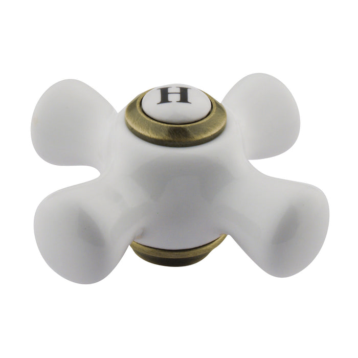 Kingston KBH1603PXH Porcelain Cross Handle (Hot Side), Antique Brass