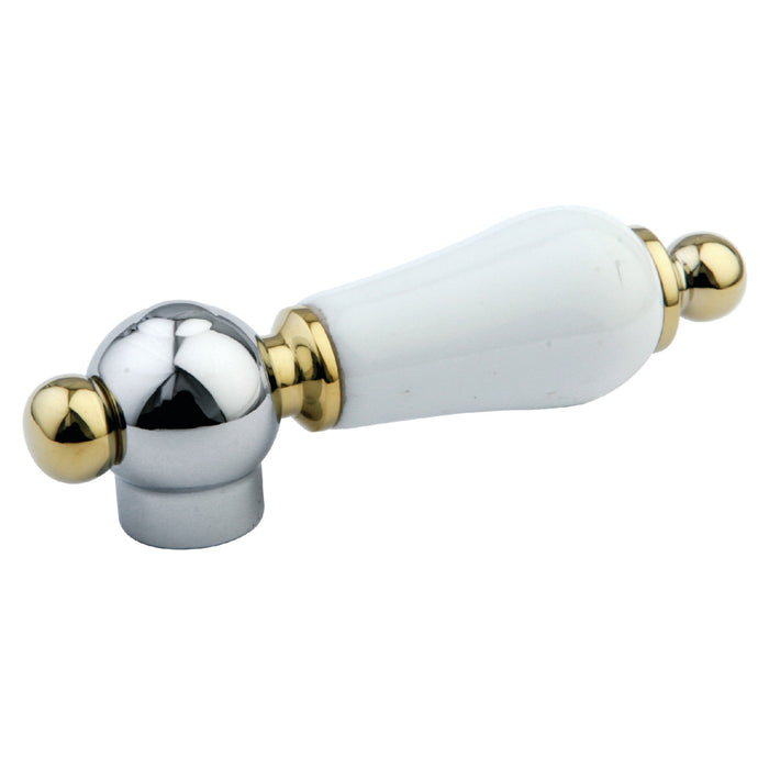 Kingston KBH1604PL Porcelain Lever Handle, Polished Chrome/Polished Brass