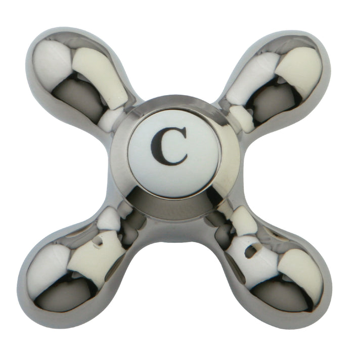 Kingston KBH1606AXC Brass Cross Handle (Cold Side), Polished Nickel