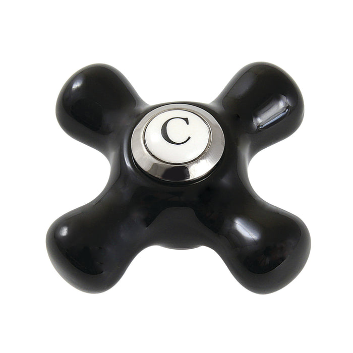 Kingston Duchess KBH1606PKXC Porcelain Cross Handle (Cold Side), Polished Nickel
