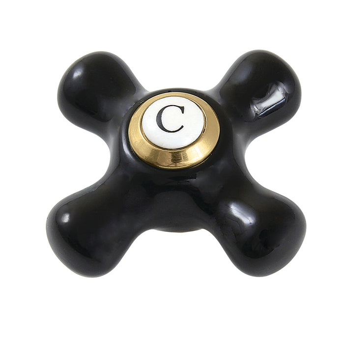 Kingston Duchess KBH1607PKXC Porcelain Cross Handle (Cold Side), Brushed Brass