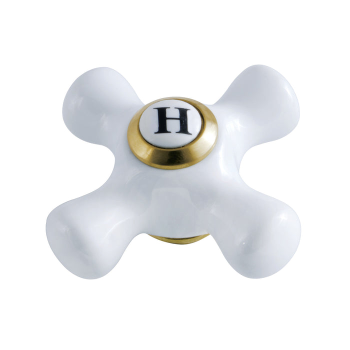 Kingston KBH1607PXH Porcelain Cross Handle (Hot Side), Brushed Brass