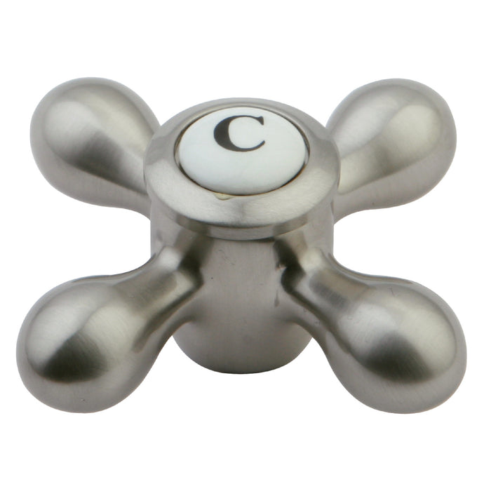 Kingston KBH1608AXC Brass Cross Handle (Cold Side), Brushed Nickel