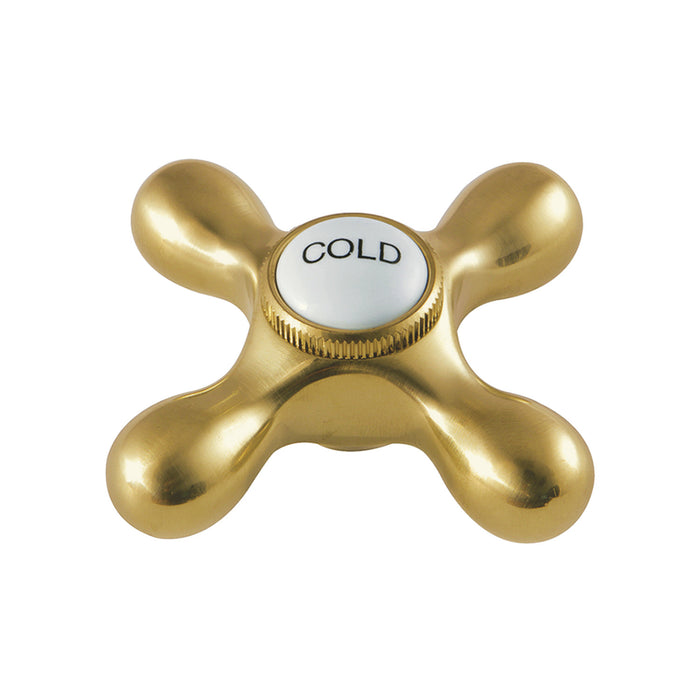 Kingston KBH1797AXC Brass Cross Handle (Cold Side), Brushed Brass