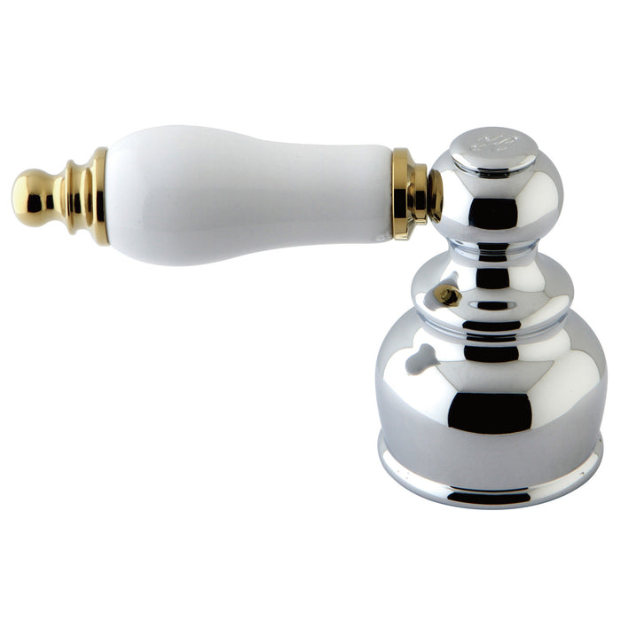 Kingston KBH604PLH Porcelain Lever Handle (Hot Side), Polished Chrome/Polished Brass