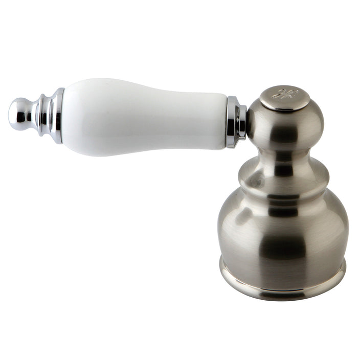 Kingston KBH607PLH Porcelain Lever Handle (Hot Side), Brushed Nickel/Polished Chrome