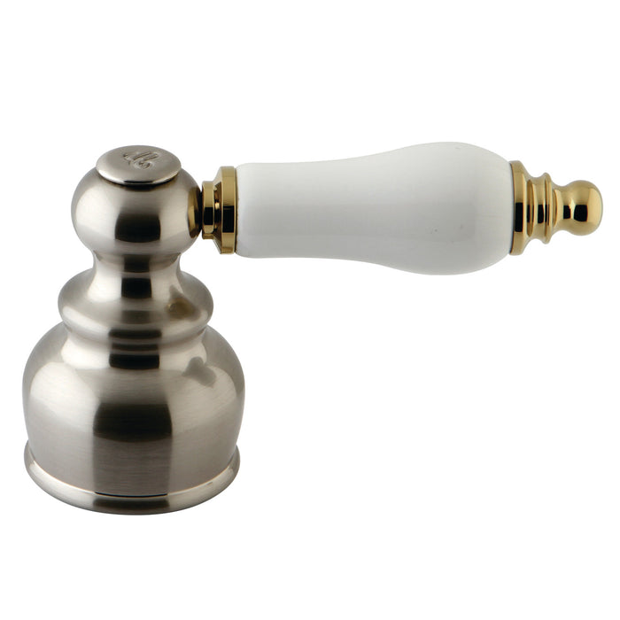 Kingston KBH609BC Porcelain Cross Handle (Cold Side), Brushed Nickel/Polished Brass