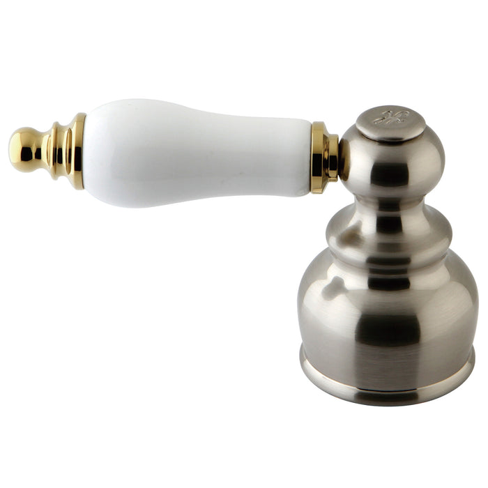 Kingston KBH609PLH Porcelain Lever Handle (Hot Side), Brushed Nickel/Polished Brass