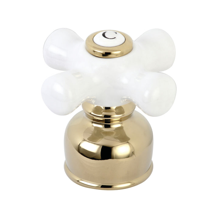 Kingston KBH722PXC Porcelain Cross Handle (Cold Side), Polished Brass