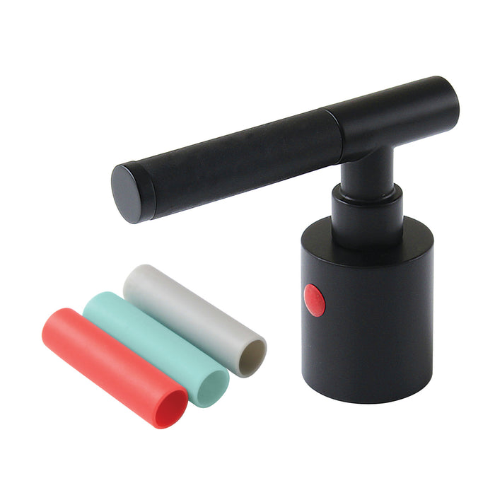 Kingston Kaiser KBH8660CKLH Zinc Alloy Lever Handle with Black Neoprene Sleeve (Hot Side), Matte Black