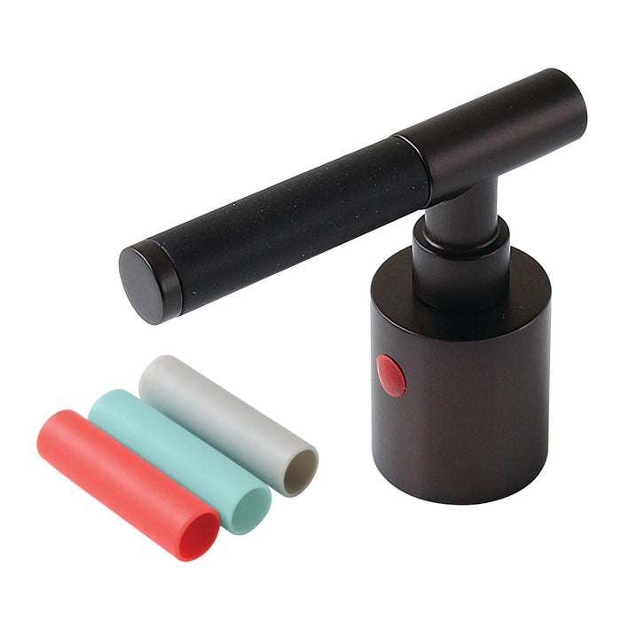 Kingston Kaiser KBH8665CKLH Zinc Alloy Lever Handle with Black Neoprene Sleeve (Hot Side), Oil Rubbed Bronze