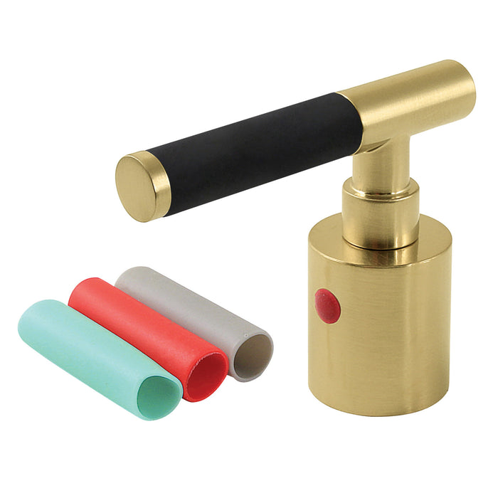 Kingston Kaiser KBH8667CKLH Zinc Alloy Lever Handle with Black Neoprene Sleeve (Hot Side), Brushed Brass