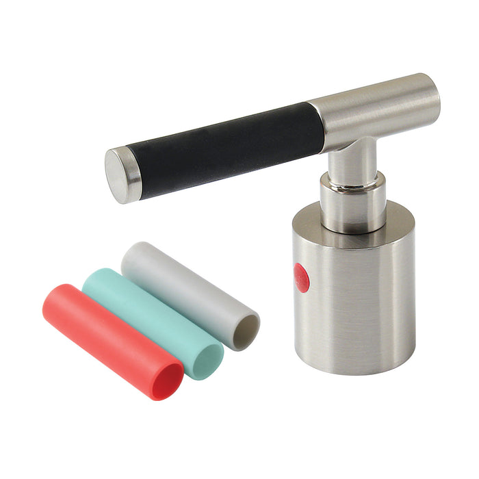 Kingston Kaiser KBH8668CKLH Zinc Alloy Lever Handle with Black Neoprene Sleeve (Hot Side), Brushed Nickel