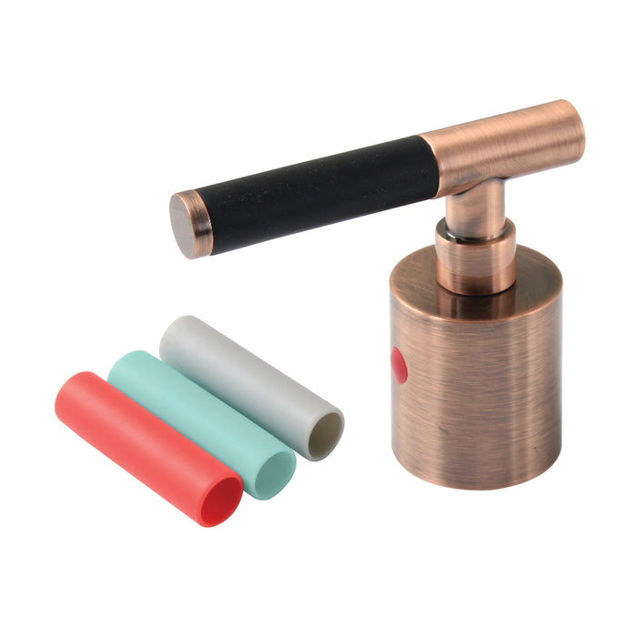 Kingston Kaiser KBH866CKLACH Zinc Alloy Lever Handle with Black Neoprene Sleeve (Hot Side), Antique Copper