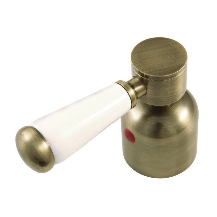 Kingston Paris KBH8963DPLH Metal with Porcelain Lever Handle (Hot Side), Antique Brass