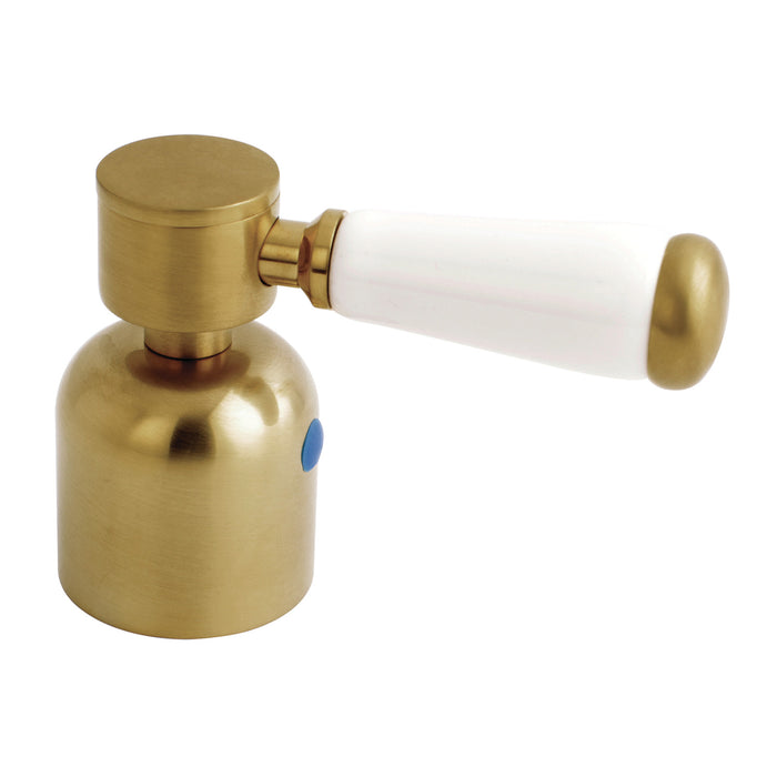 Kingston Paris KBH8967DPLC Metal with Porcelain Lever Handle (Cold Side), Brushed Brass
