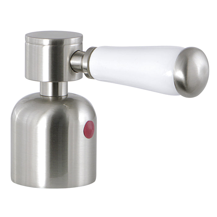 Kingston Paris KBH8968DPLH Metal with Porcelain Lever Handle (Hot Side), Brushed Nickel