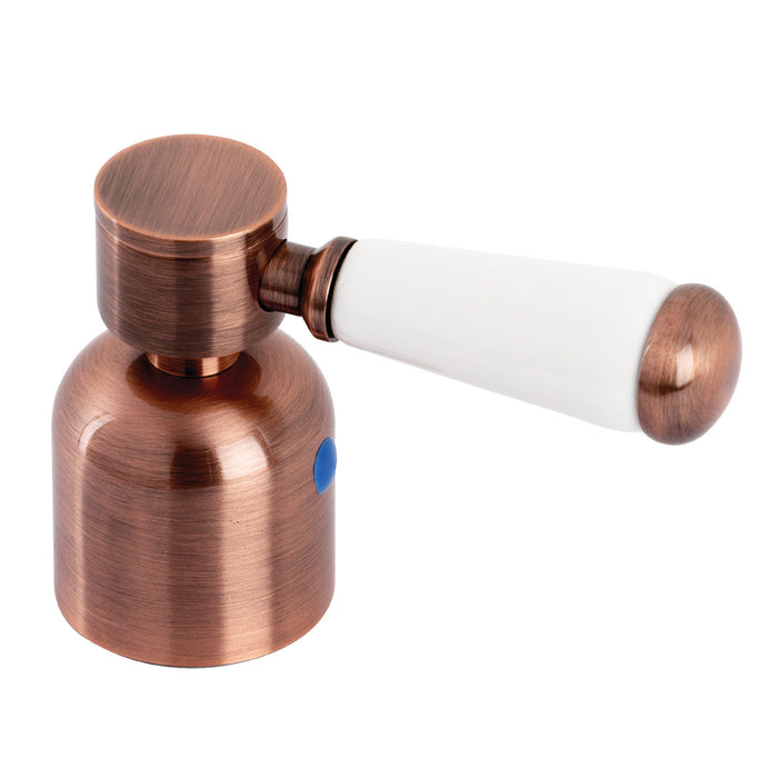 Kingston Paris KBH896DPLACC Metal with Porcelain Lever Handle (Cold Side), Antique Copper