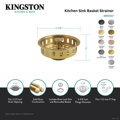 Kingston Made To Match KBP2002 3-1/2 Inch Kitchen Sink Basket Strainer