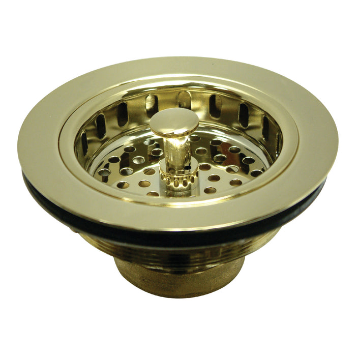 Kingston Made To Match KBS1002 3-1/2 Inch Kitchen Sink Basket Strainer Only, Polished Brass