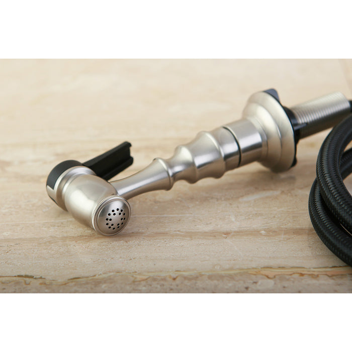 Kingston Brass KBSPR0 Kitchen Faucet Side Sprayer – Matte Black, 2-Function Spray, 48-Inch Hose, Brass Construction, Deck Mount