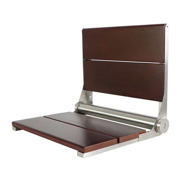Kingston Soutien KBSS16168 2-Slat Shower Seat, Dark Wood/Brushed Nickle
