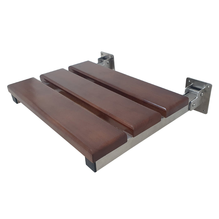 Kingston Tulare KBSS1916BN - Chaise 19-Inch x 16-Inch Wall Mount Fold Down Shower Seat, Brushed Nickel