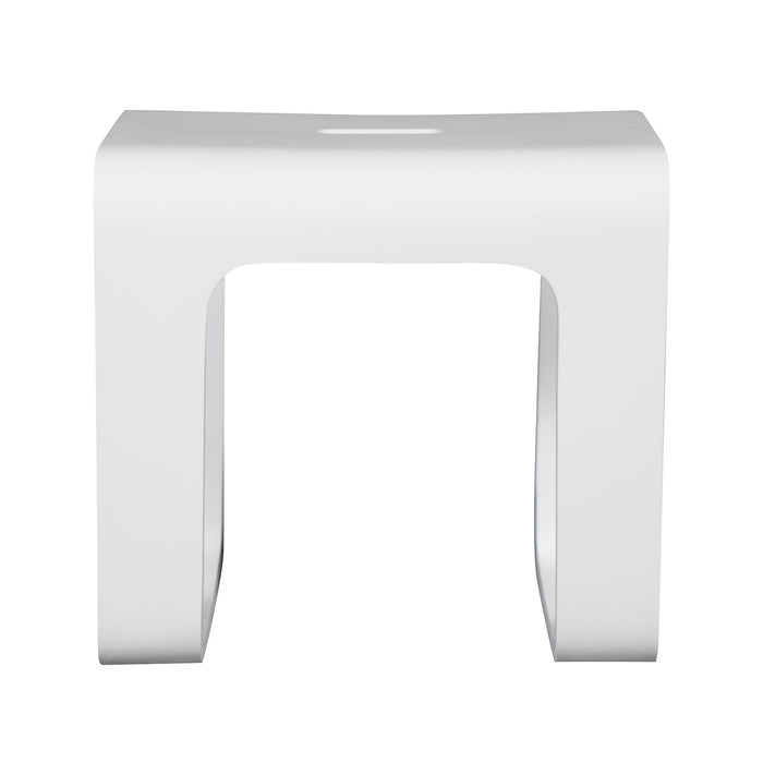 Kingston Sona KBSSA171416 - Descanso Solid Surface Bathroom Stool, Matte White