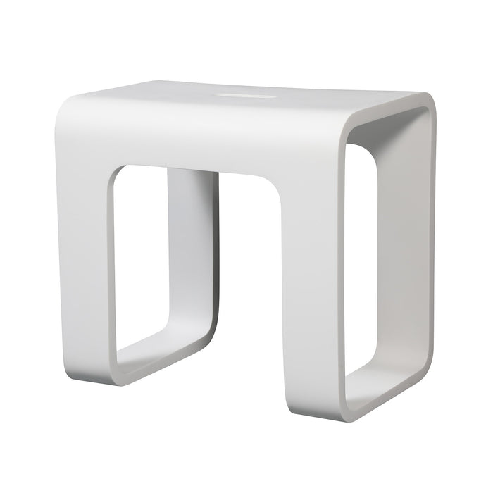 Kingston Sona KBSSA171416 - Descanso Solid Surface Bathroom Stool, Matte White