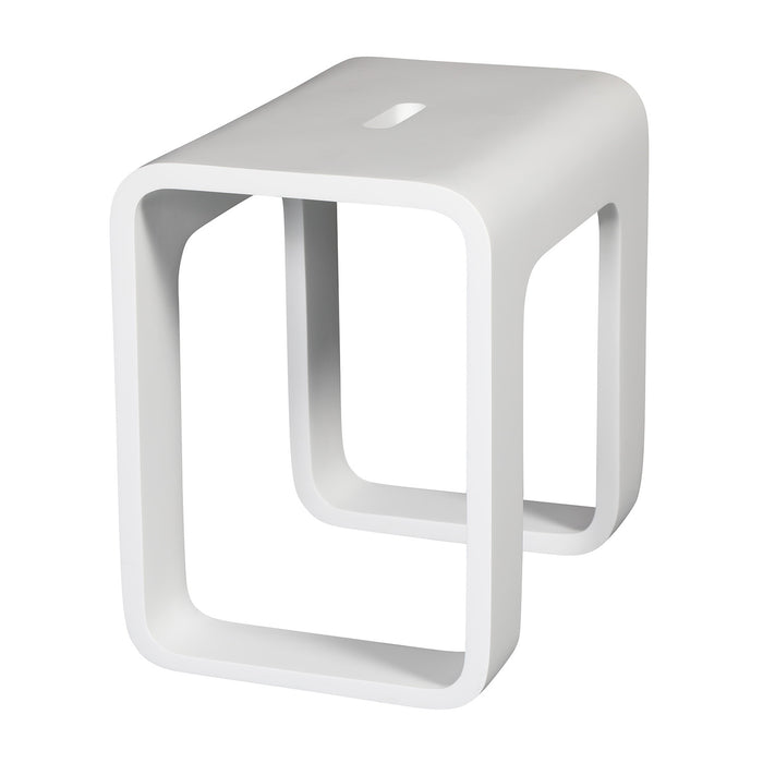 Kingston Sona KBSSA171416 - Descanso Solid Surface Bathroom Stool, Matte White