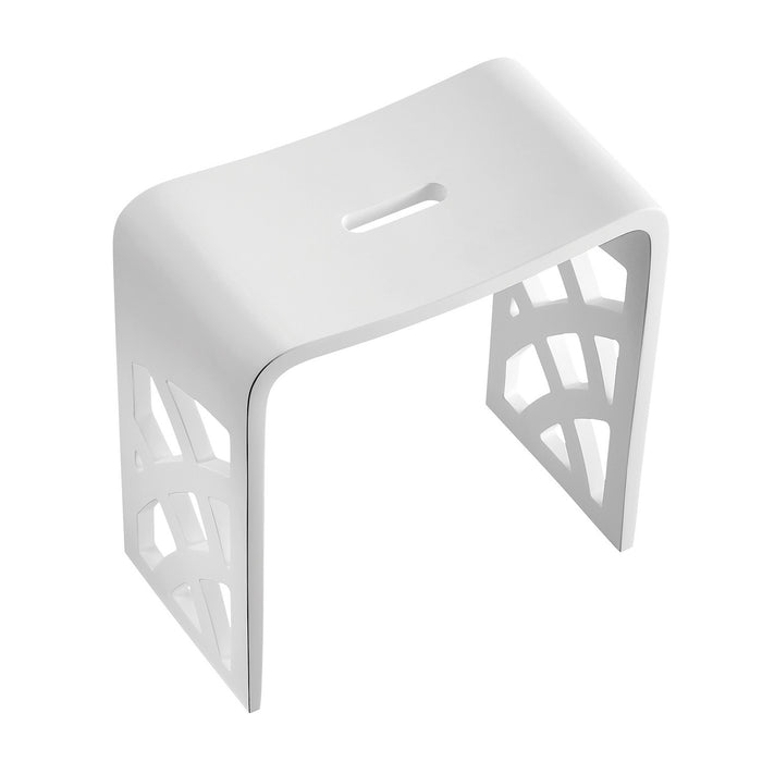 Kingston Sona KBSSA17916 - Descanso Solid Surface Bathroom Stool, Matte White