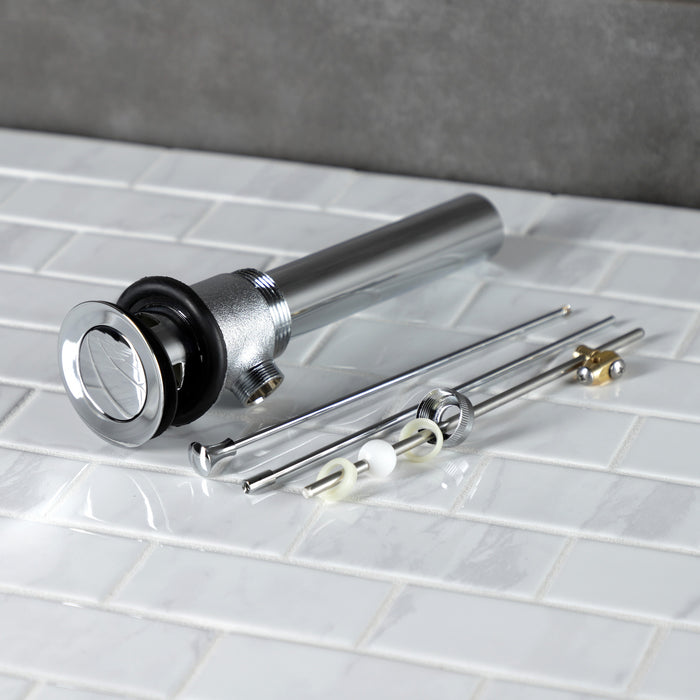 Kingston Made To Match KBT2121 Brass Pop-Up Bathroom Sink Drain with Overflow, 22 Gauge, Polished Chrome