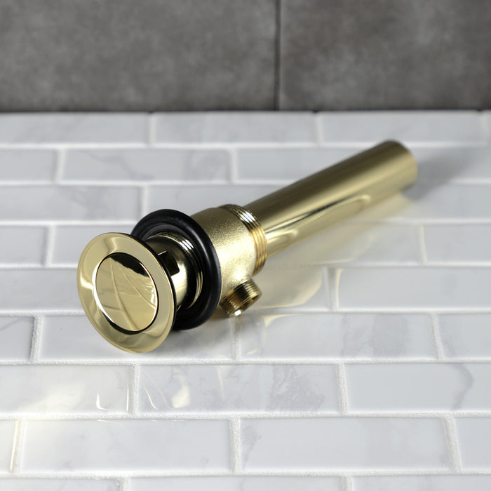 Kingston Made To Match KBT2122 Brass Pop-Up Bathroom Sink Drain with Overflow, 22 Gauge, Polished Brass